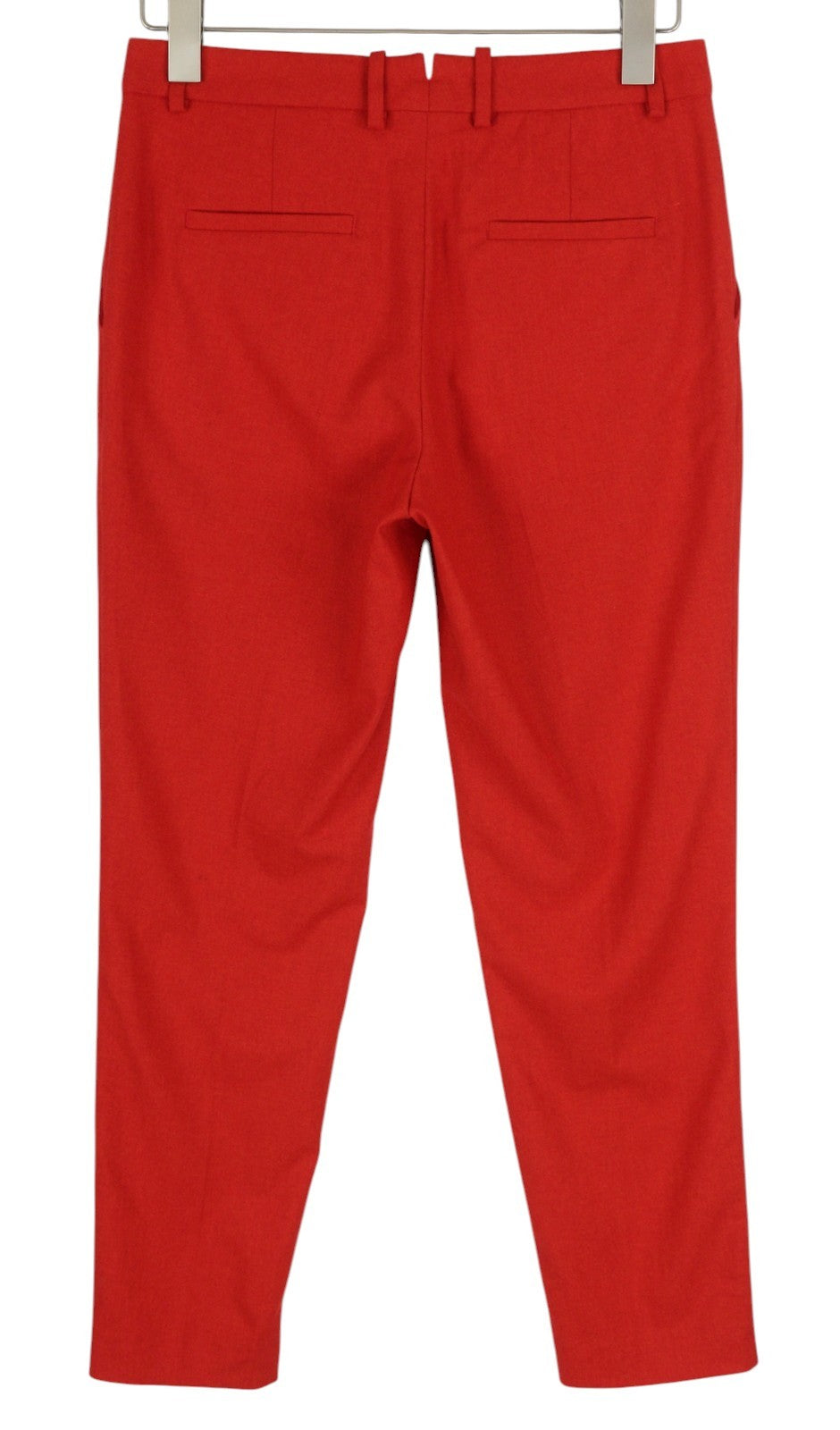 GANT Wool Classic Women Trousers EU36 Red Cropped Ankle Length Tapered Zip Fly