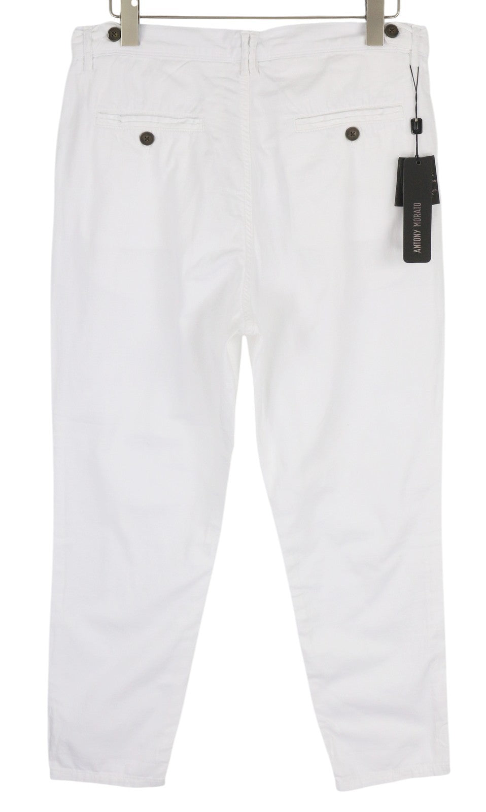 ANTONY MORATO Prince Men Trousers W32 White Linen Blend Loose Fit Button-Fly