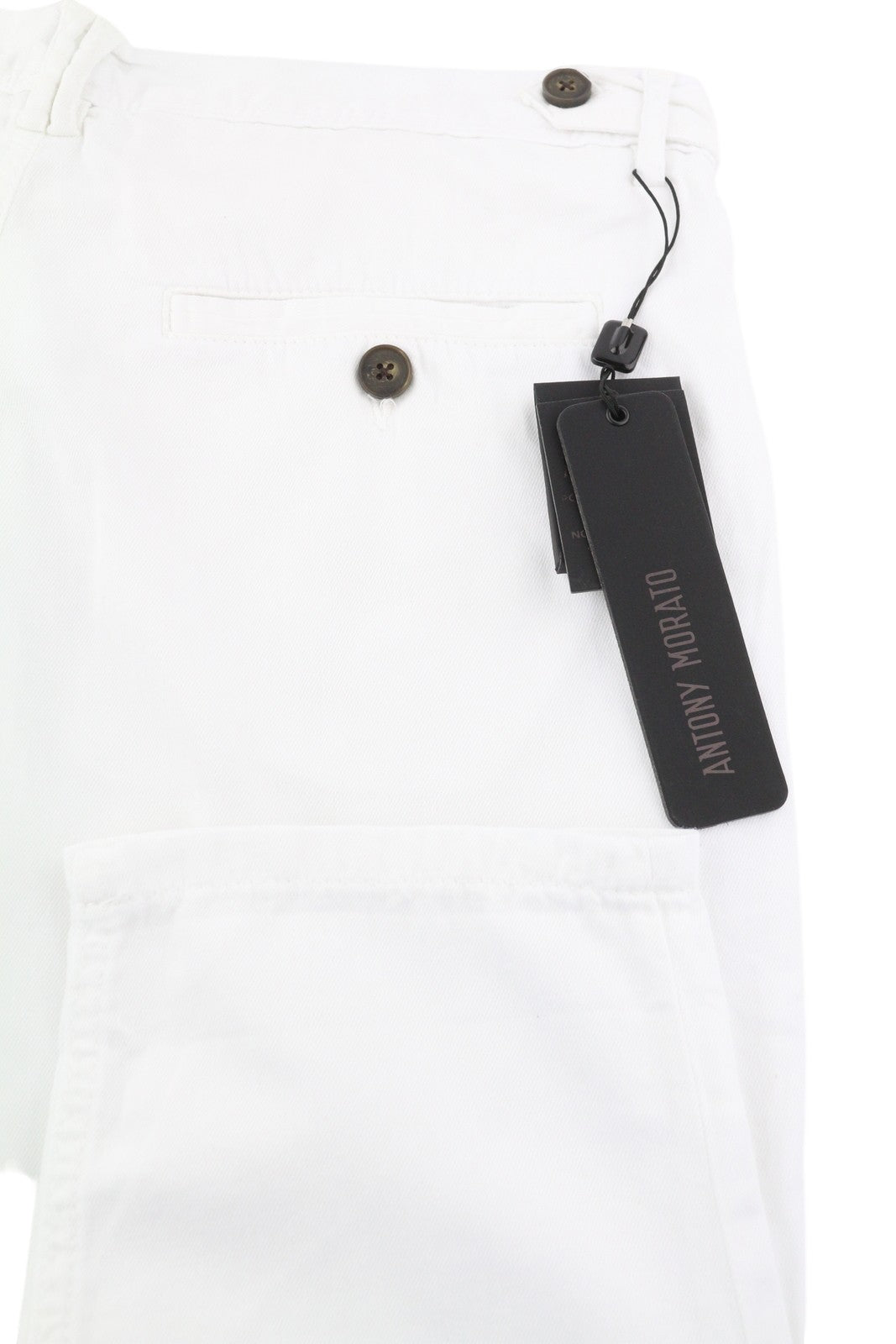 ANTONY MORATO Prince Men Trousers W32 White Linen Blend Loose Fit Button-Fly