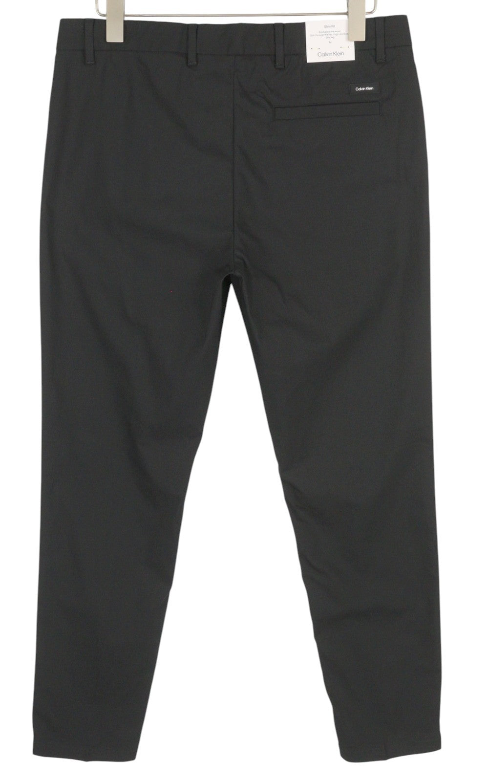 CALVIN KLEIN Tech Cotton Stretch Slim Men Trousers M Black Slim Fit Zip Casual