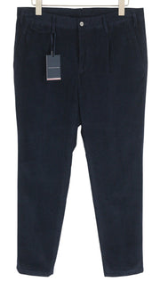 TOMMY HILFIGER Rock Velvet Cashmere Men Trousers W36 Blue Corduroy Slim Fit