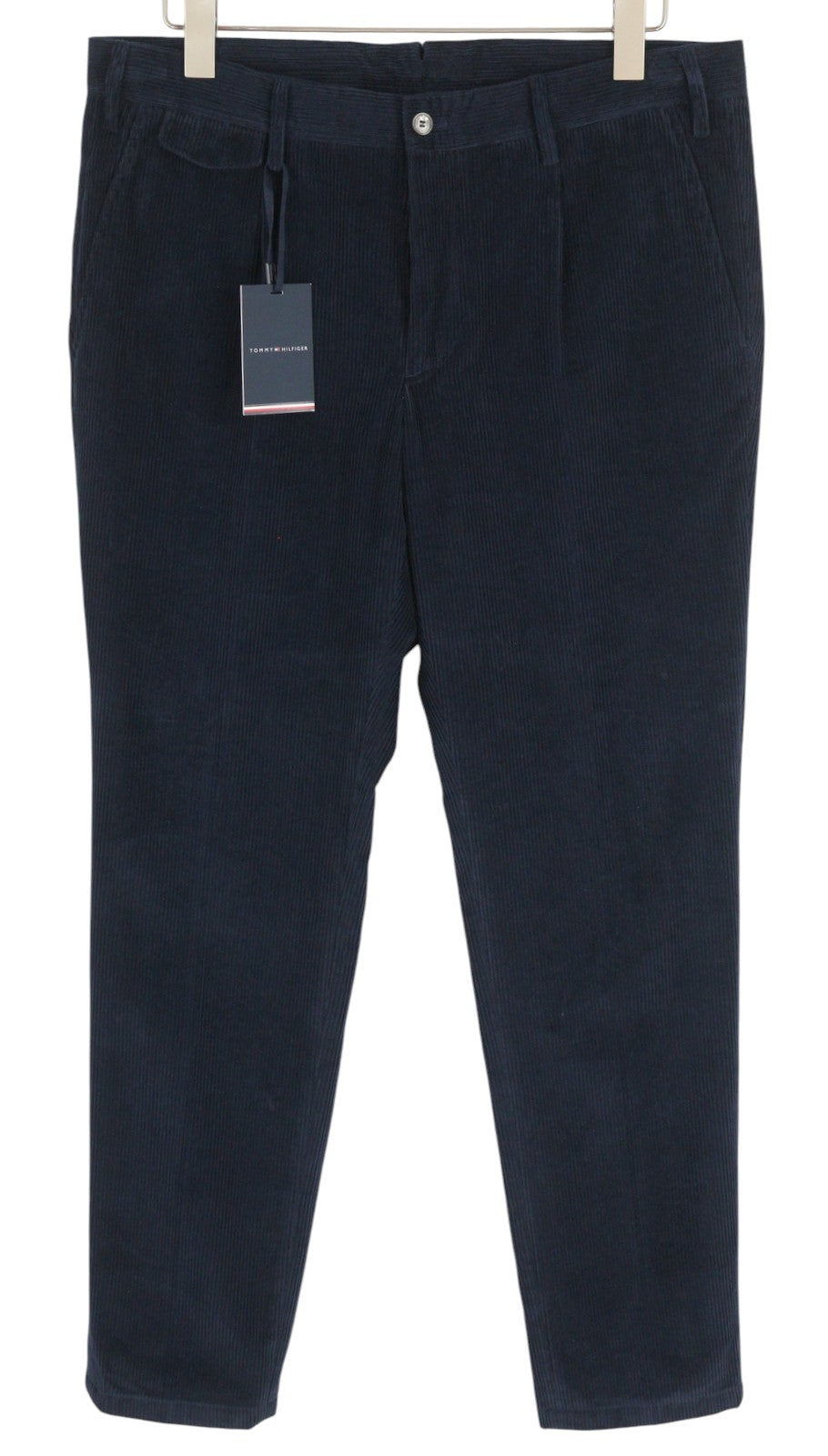TOMMY HILFIGER Rock Velvet Cashmere Men Trousers W36 Blue Corduroy Slim Fit