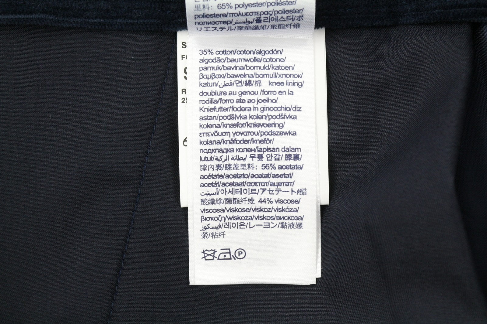 TOMMY HILFIGER Rock Velvet Cashmere Men Trousers W36 Blue Corduroy Slim Fit