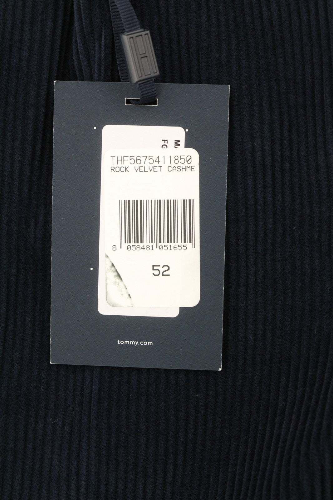 TOMMY HILFIGER Rock Velvet Cashmere Men Trousers W36 Blue Corduroy Slim Fit