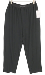 CALVIN KLEIN Men Trousers M Black Elastic Waist Tricot Stretch Logo Sleepwear