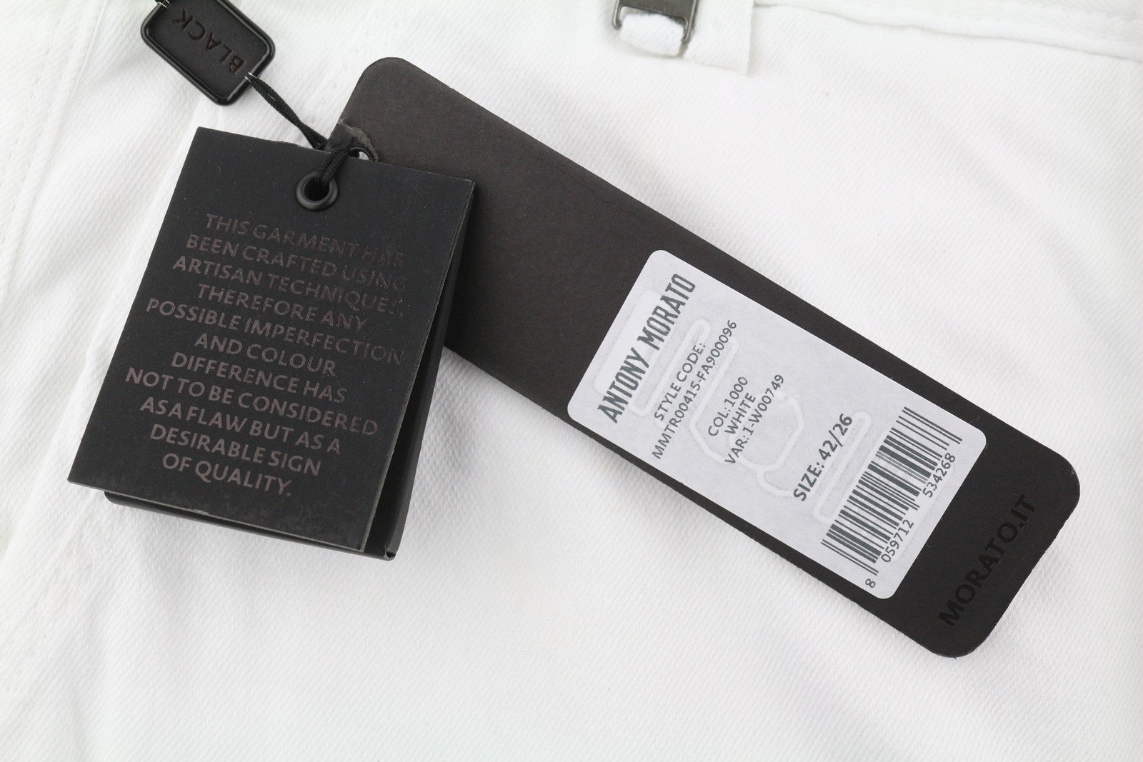 ANTONY MORATO Prince Men Trousers W26 White Linen Blend Loose Fit Button-Fly