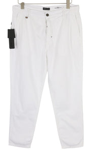 ANTONY MORATO Prince Men Trousers W28 White Linen Blend Loose Fit Button-Fly