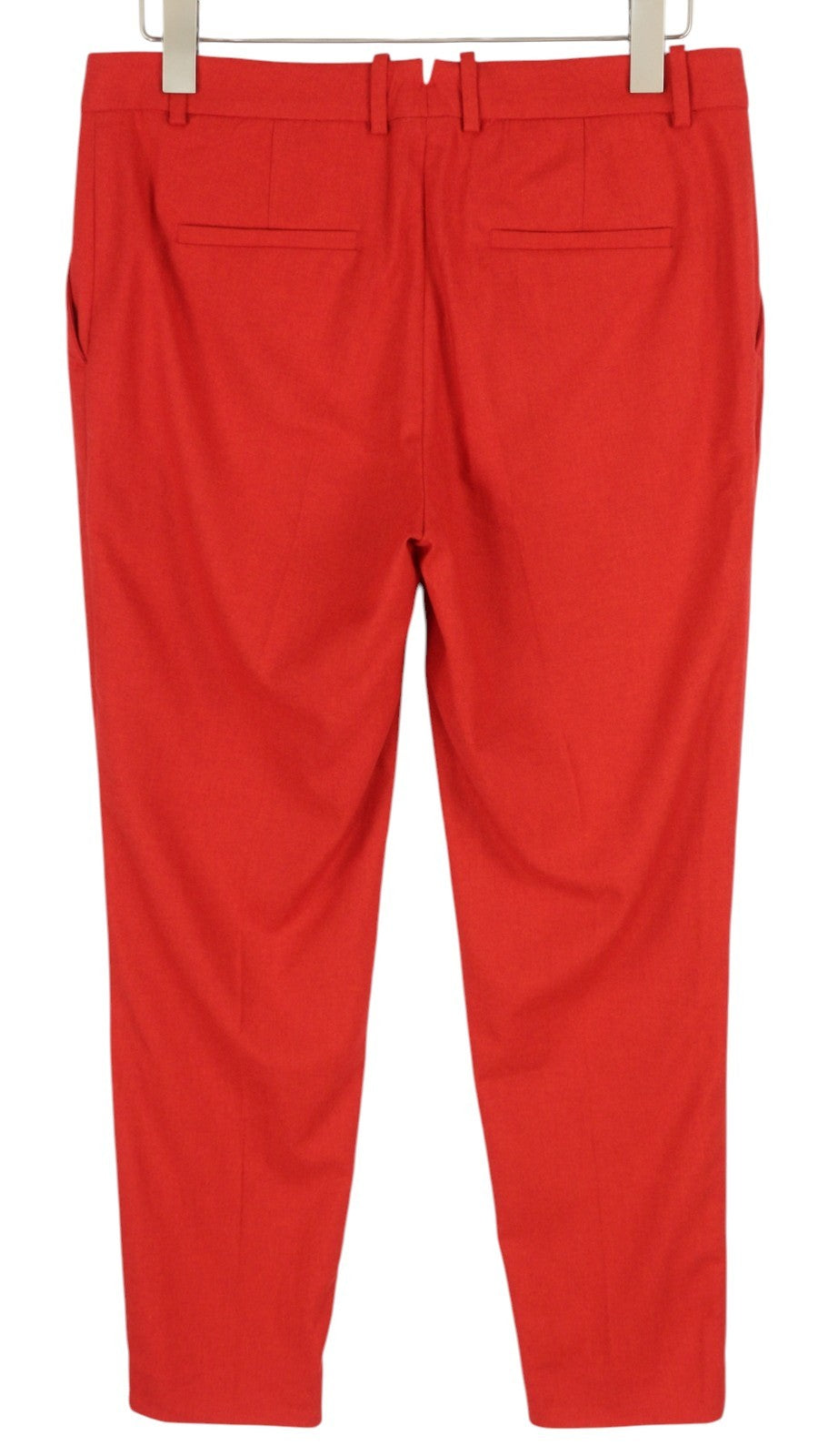 GANT Wool Classic Women Trousers EU40 Red Cropped Ankle Length Tapered Zip Fly