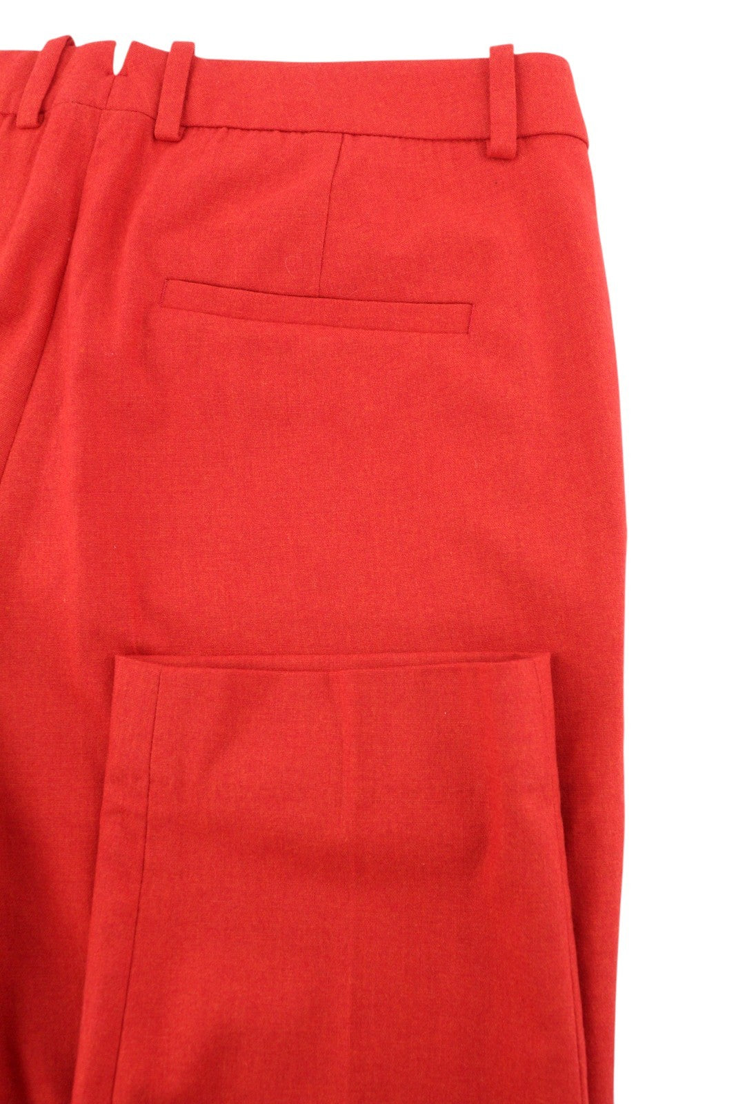 GANT Wool Classic Women Trousers EU40 Red Cropped Ankle Length Tapered Zip Fly