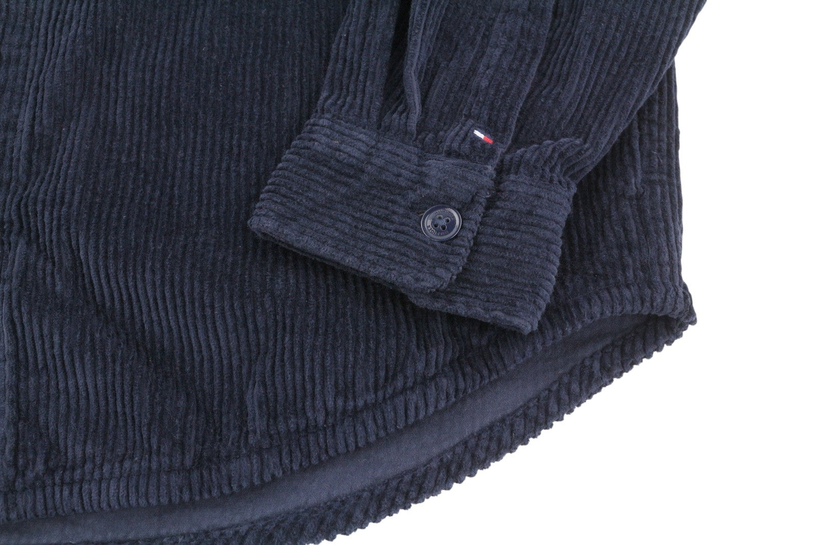 TOMMY HILFIGER Corduroy Solid Overshirt Men Jacket XL Blue Button-Up RRP158