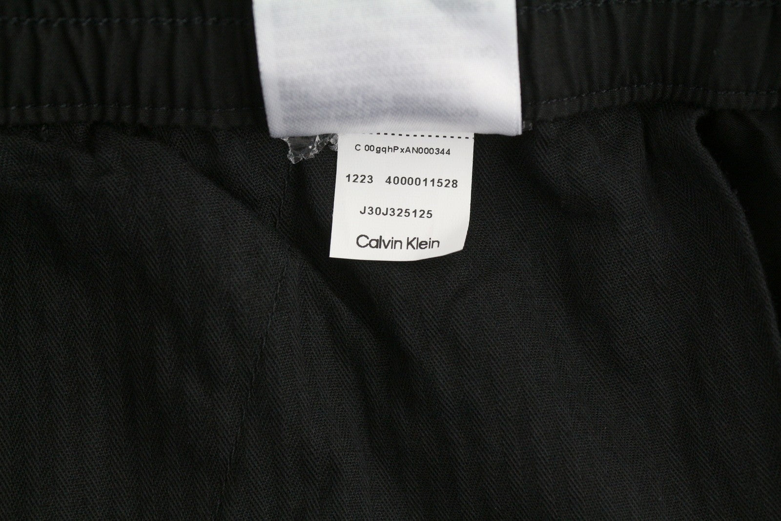 CALVIN KLEIN Utility Cotton Pop Men Trousers M Black Cargo Elastic Waist Logo