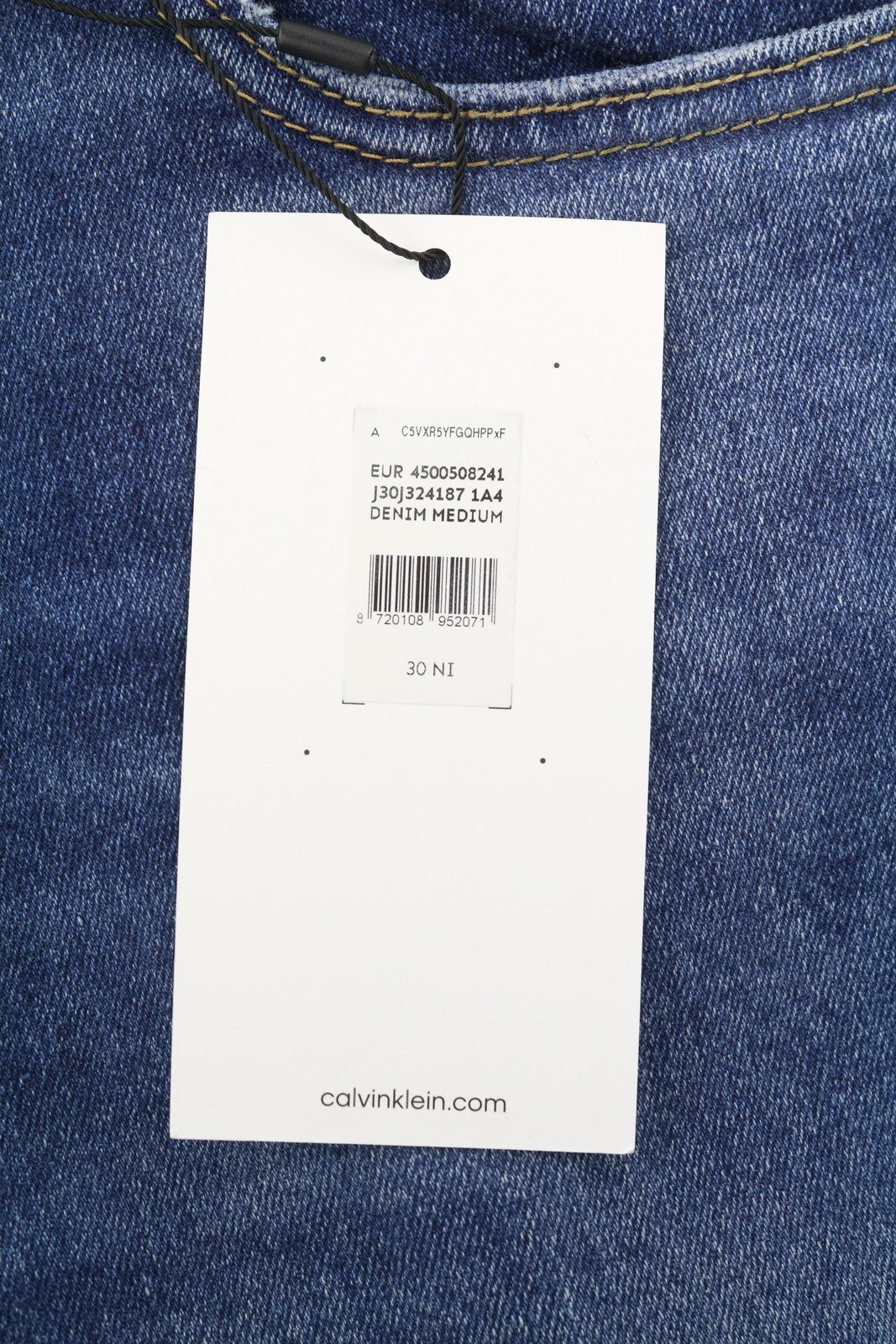 CALVIN KLEIN Dad Men Jeans W30 Blue Faded Cropped Tapered Leg Zip Fly Denim