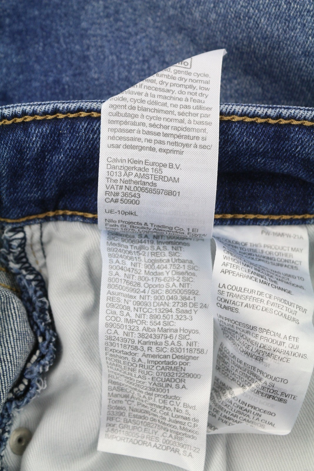 CALVIN KLEIN Dad Men Jeans W30 Blue Faded Cropped Tapered Leg Zip Fly Denim