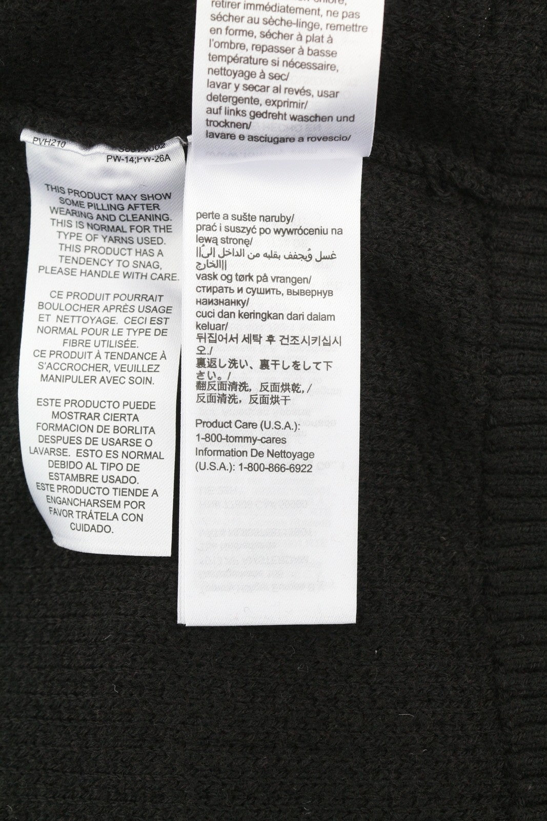 TOMMY HILFIGER Req Structured Men Jumper M Black Knitted Crew Neck Pullover