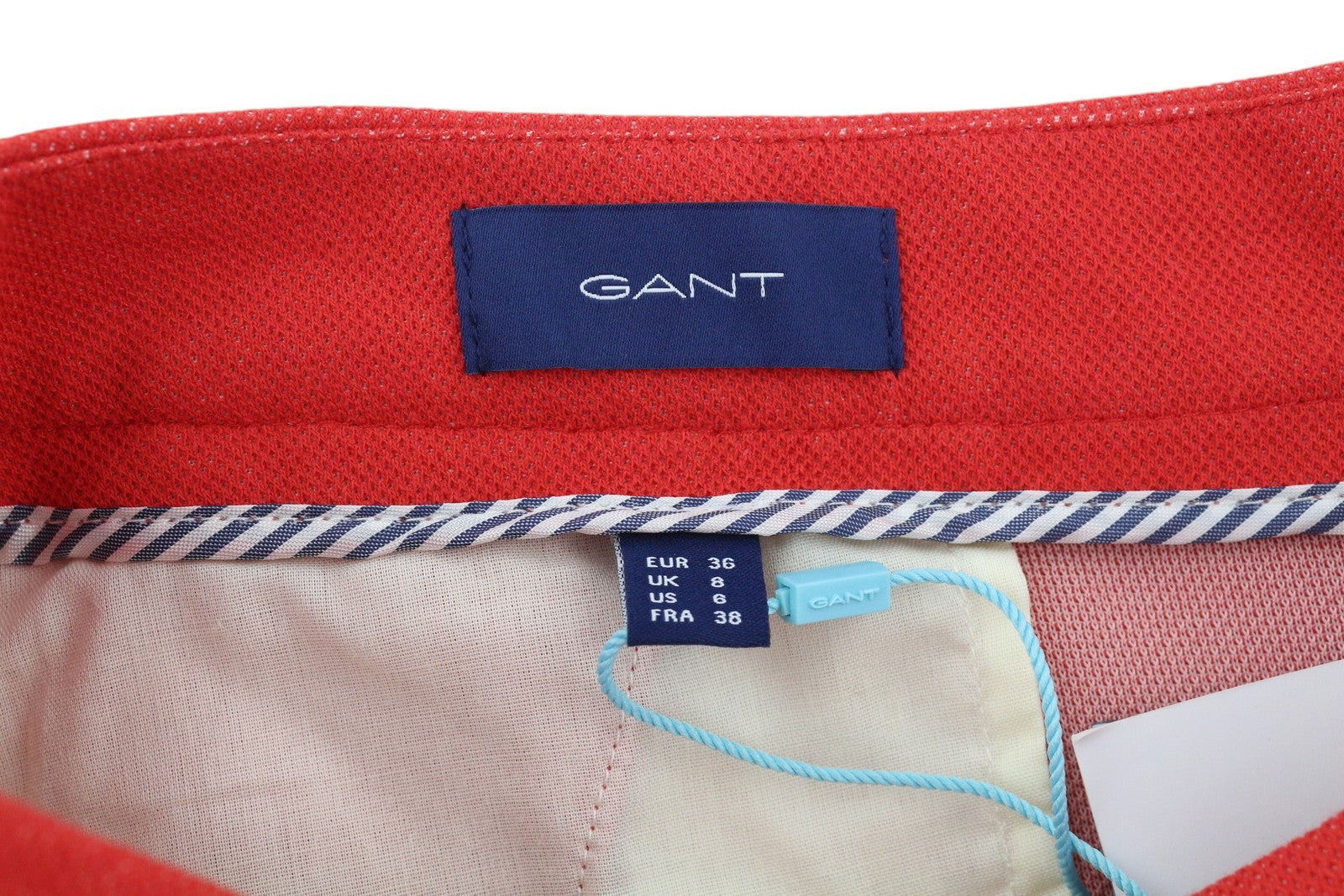 GANT TP Jersey Pique Cig Women Trousers EU36 Red Cropped Ankle Length Tech Prep