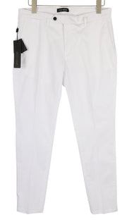 ANTONY MORATO Men Trousers W36 White Chino Slim Fit Flat Front Zip Fly Casual