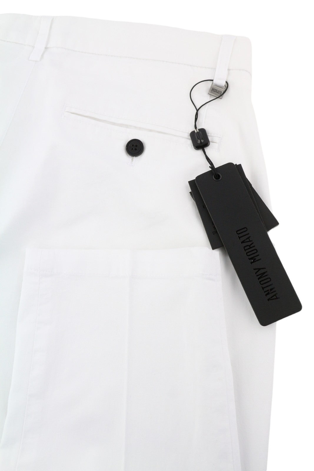 ANTONY MORATO Men Trousers W36 White Chino Slim Fit Flat Front Zip Fly Casual