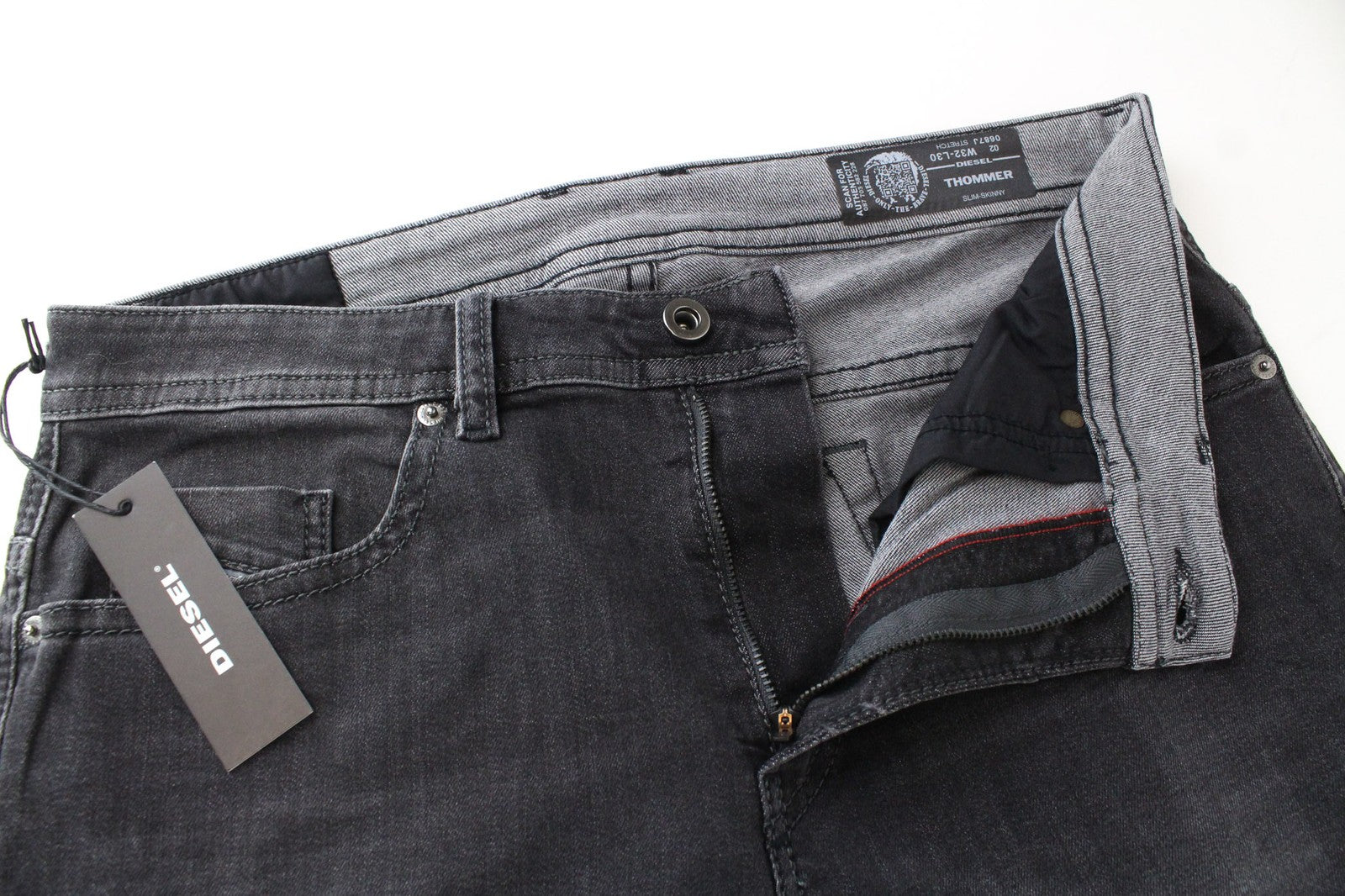 DIESEL Thommer 0687J Men's Jeans W32/L30 Slim Skinny Dark Grey Cotton Stretch