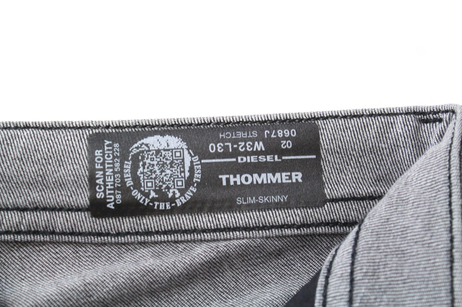DIESEL Thommer 0687J Men's Jeans W32/L30 Slim Skinny Dark Grey Cotton Stretch