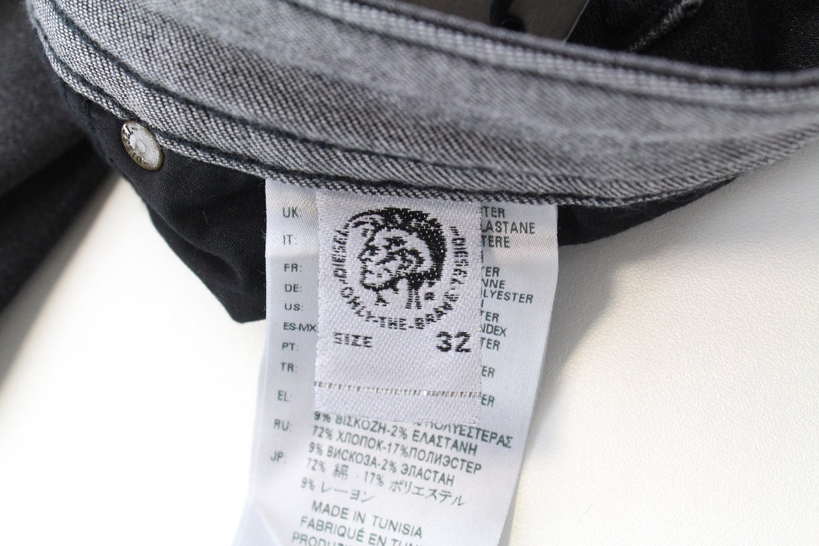 DIESEL Thommer 0687J Men's Jeans W32/L30 Slim Skinny Dark Grey Cotton Stretch