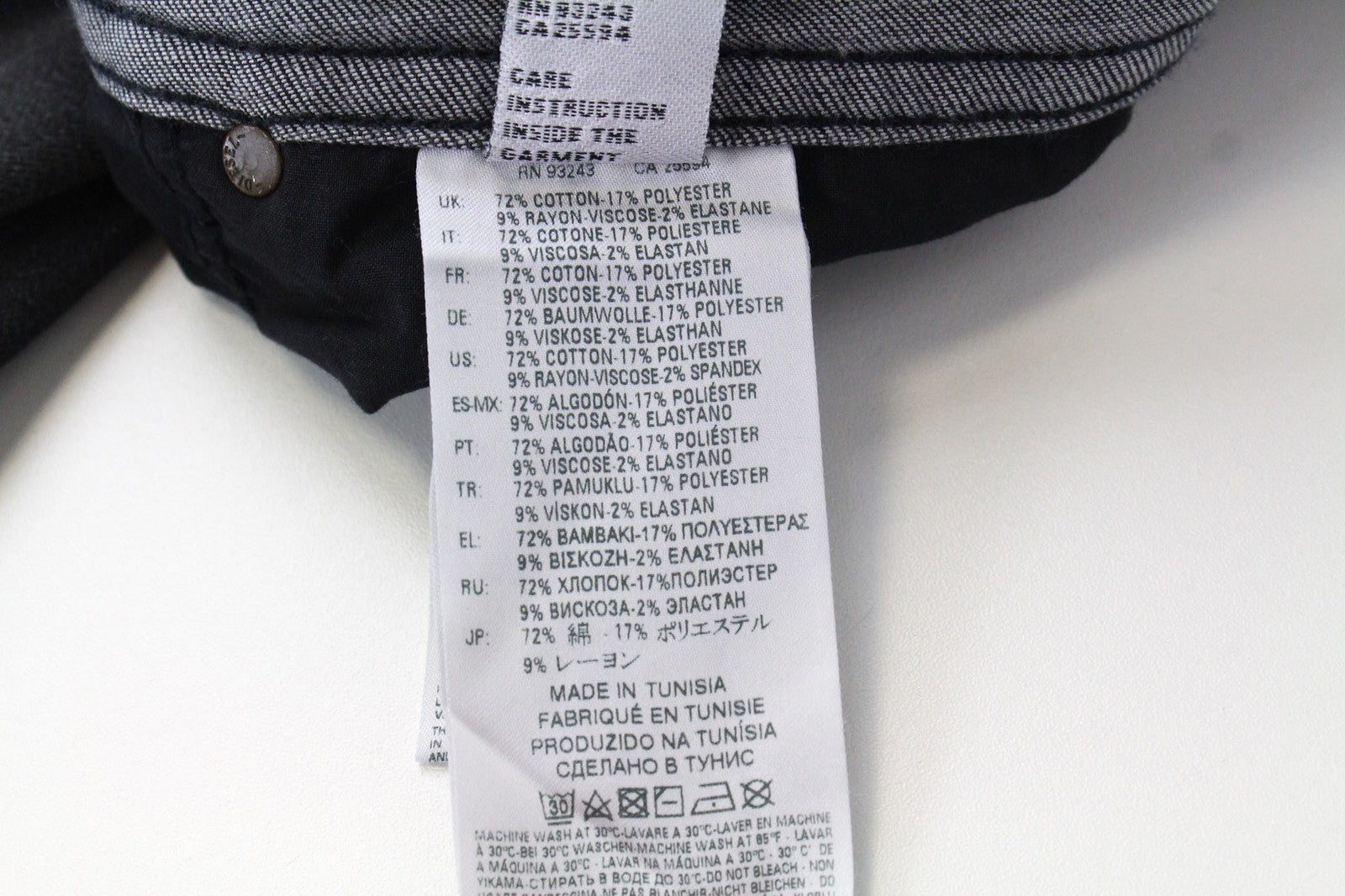 DIESEL Thommer 0687J Men's Jeans W32/L30 Slim Skinny Dark Grey Cotton Stretch