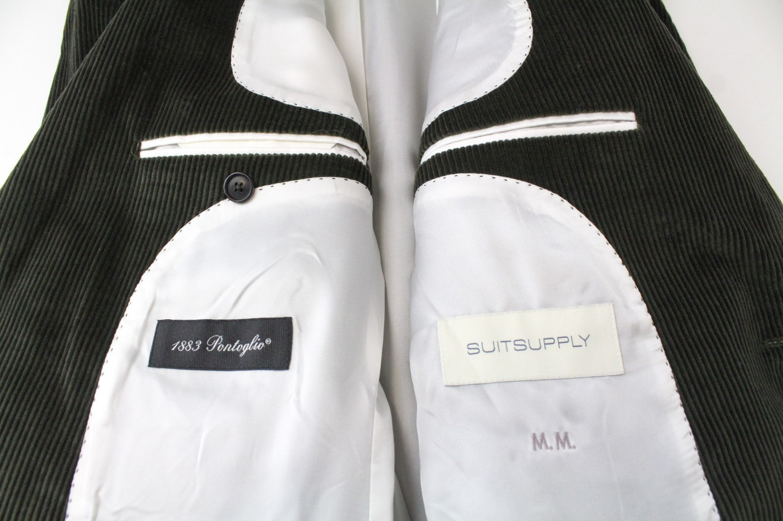 SUITSUPPLY La Spalla Men's Suit UK36R Corduroy Lined Green Pure Cotton 3-Piece