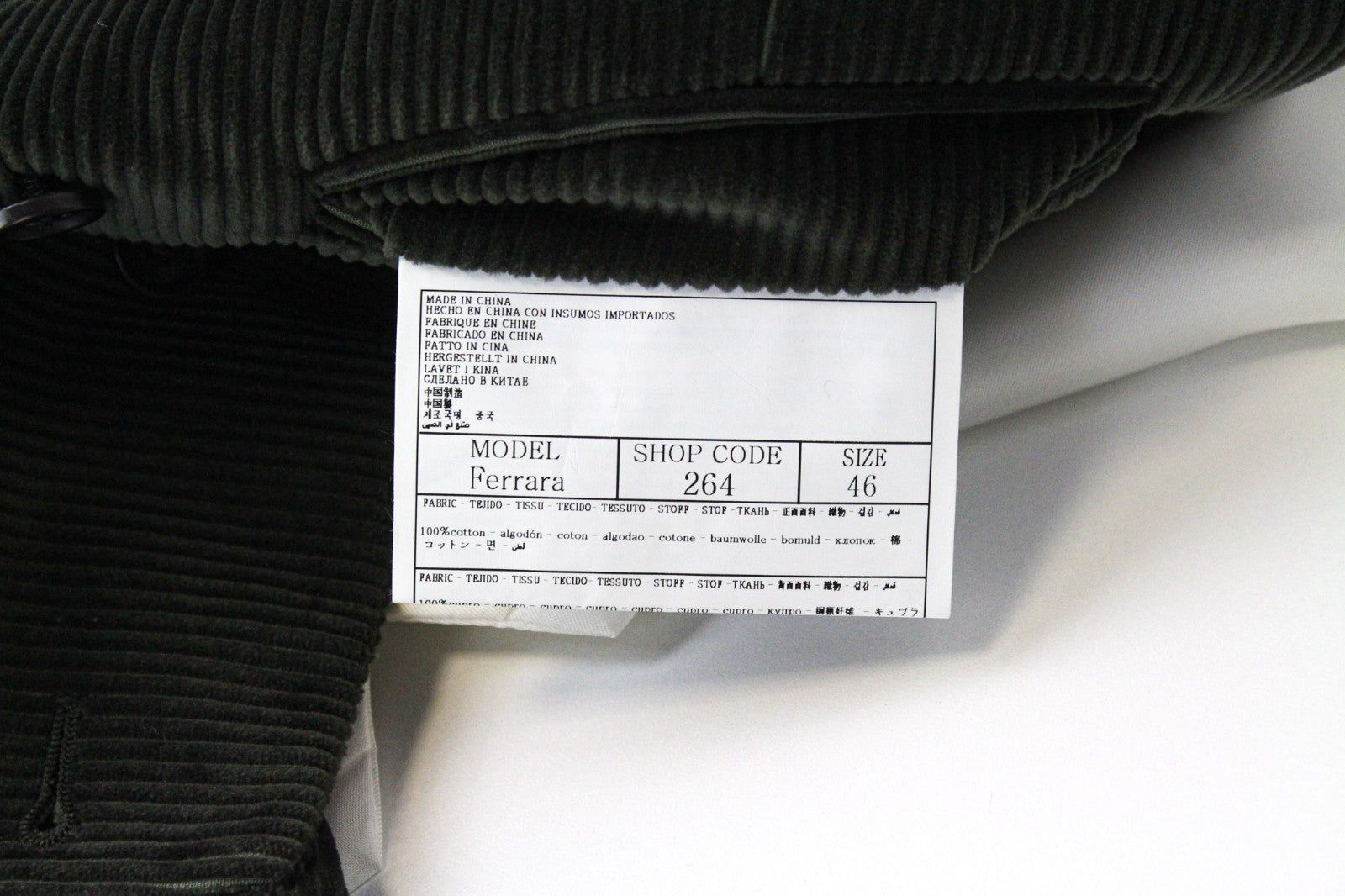 SUITSUPPLY La Spalla Men's Suit UK36R Corduroy Lined Green Pure Cotton 3-Piece