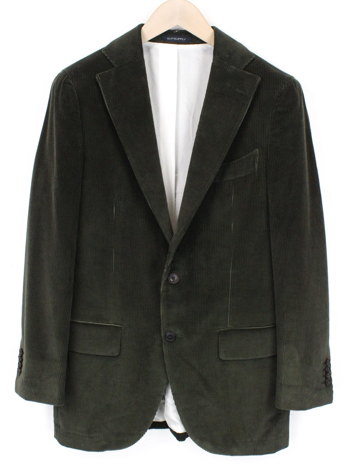 SUITSUPPLY La Spalla Men's Suit UK36R Corduroy Lined Green Pure Cotton 3-Piece