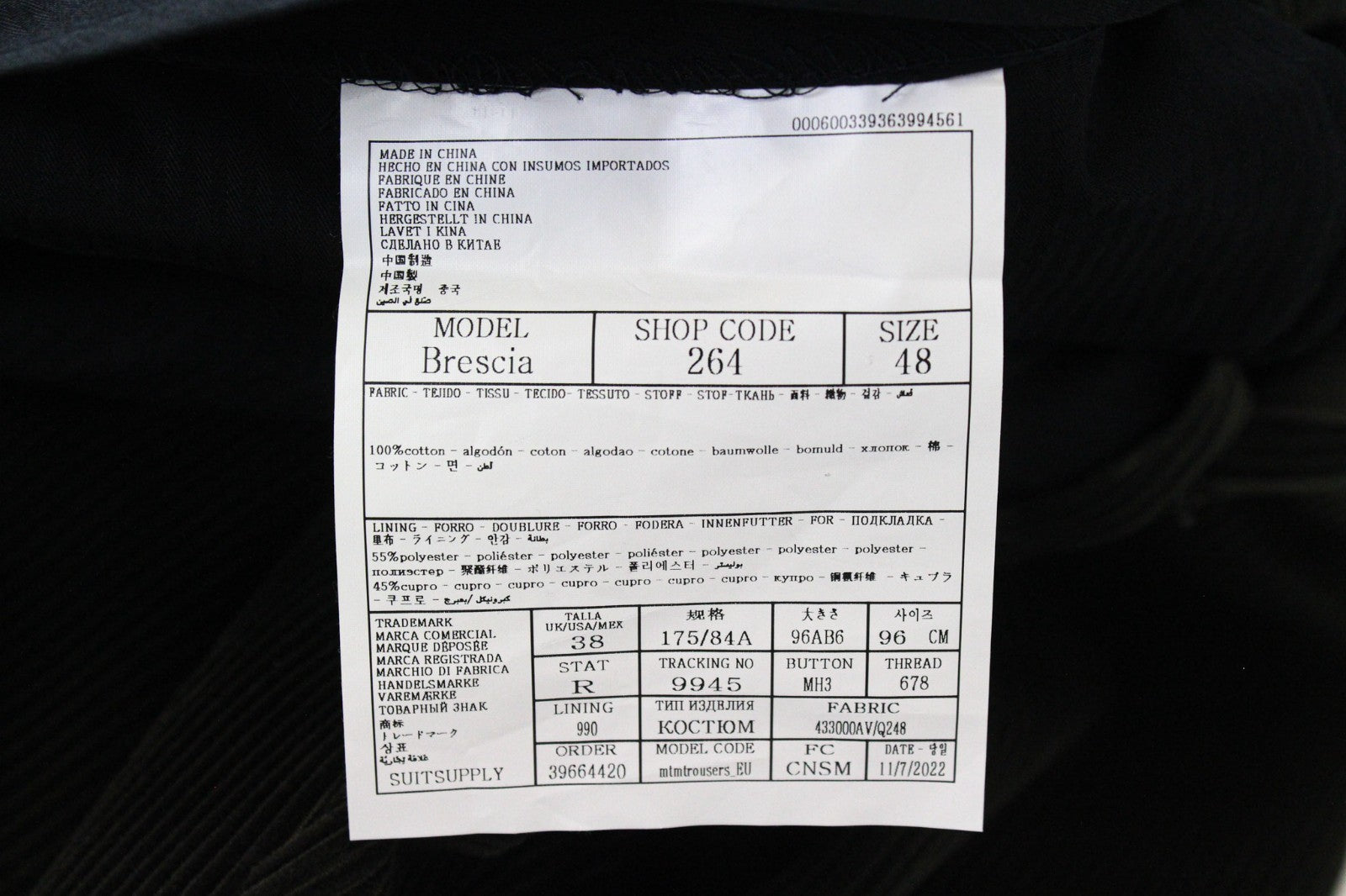 SUITSUPPLY La Spalla Men's Suit UK36R Corduroy Lined Green Pure Cotton 3-Piece