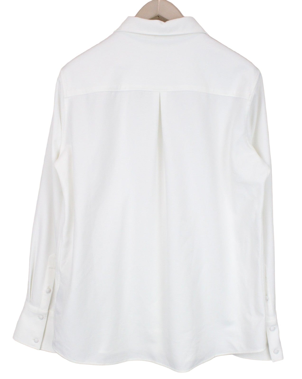 SUISTUDIO Women's Shirt EU44 Long Sleeve White Stretch Pointed Collar Classic