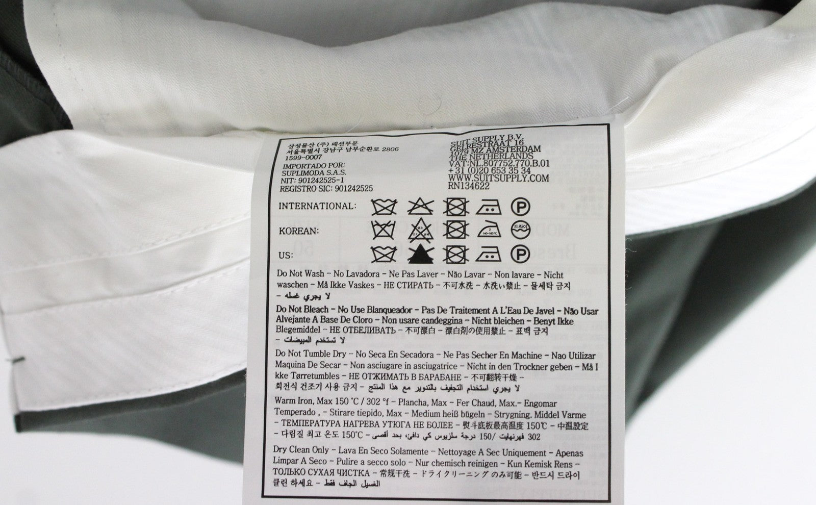 SUITSUPPLY La Spalla Men's Suit UK38L Green Slim Wool Melange Two-Row Two-Piece