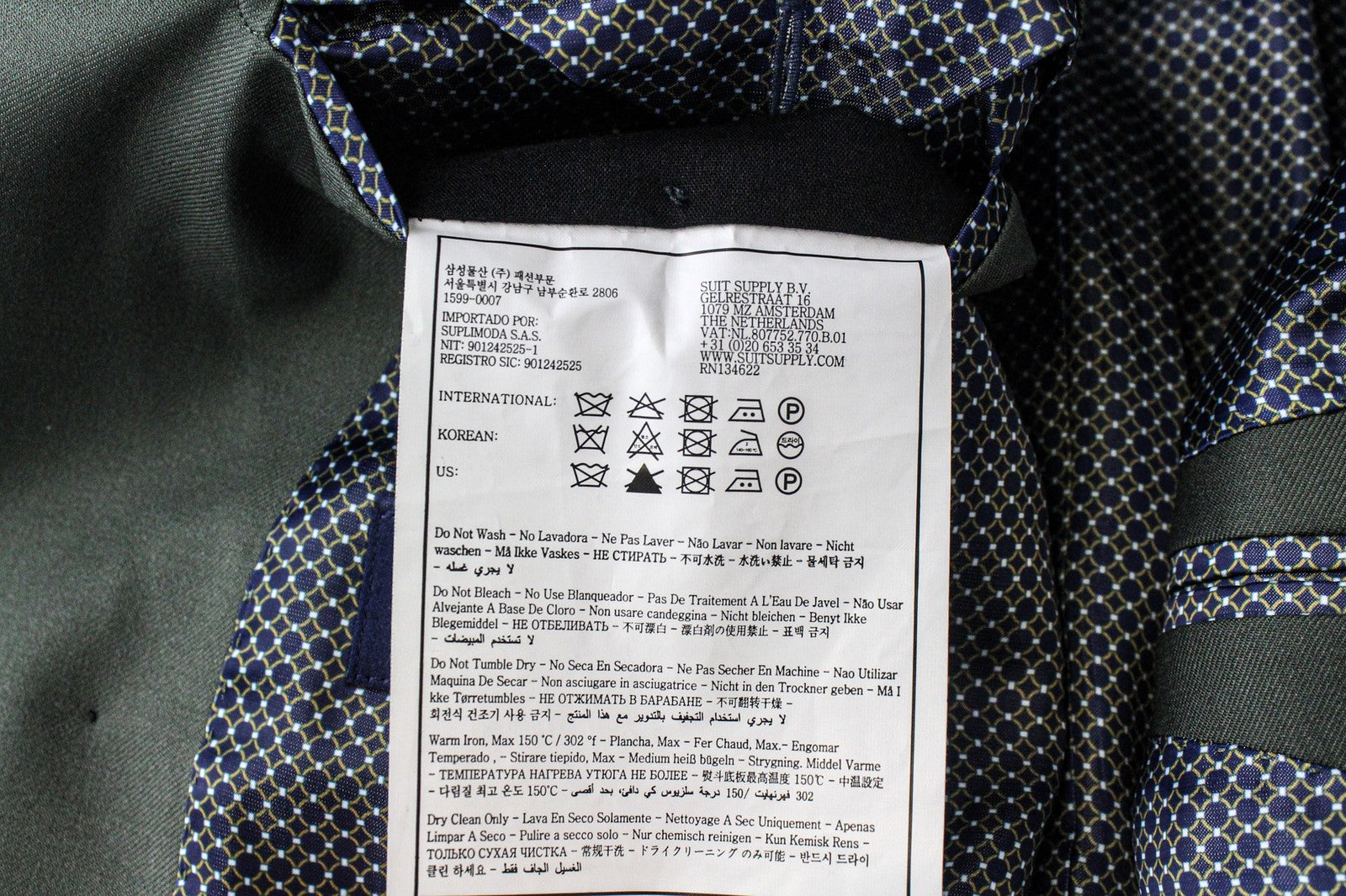 SUITSUPPLY La Spalla Men's Suit UK38L Green Slim Wool Melange Two-Row Two-Piece