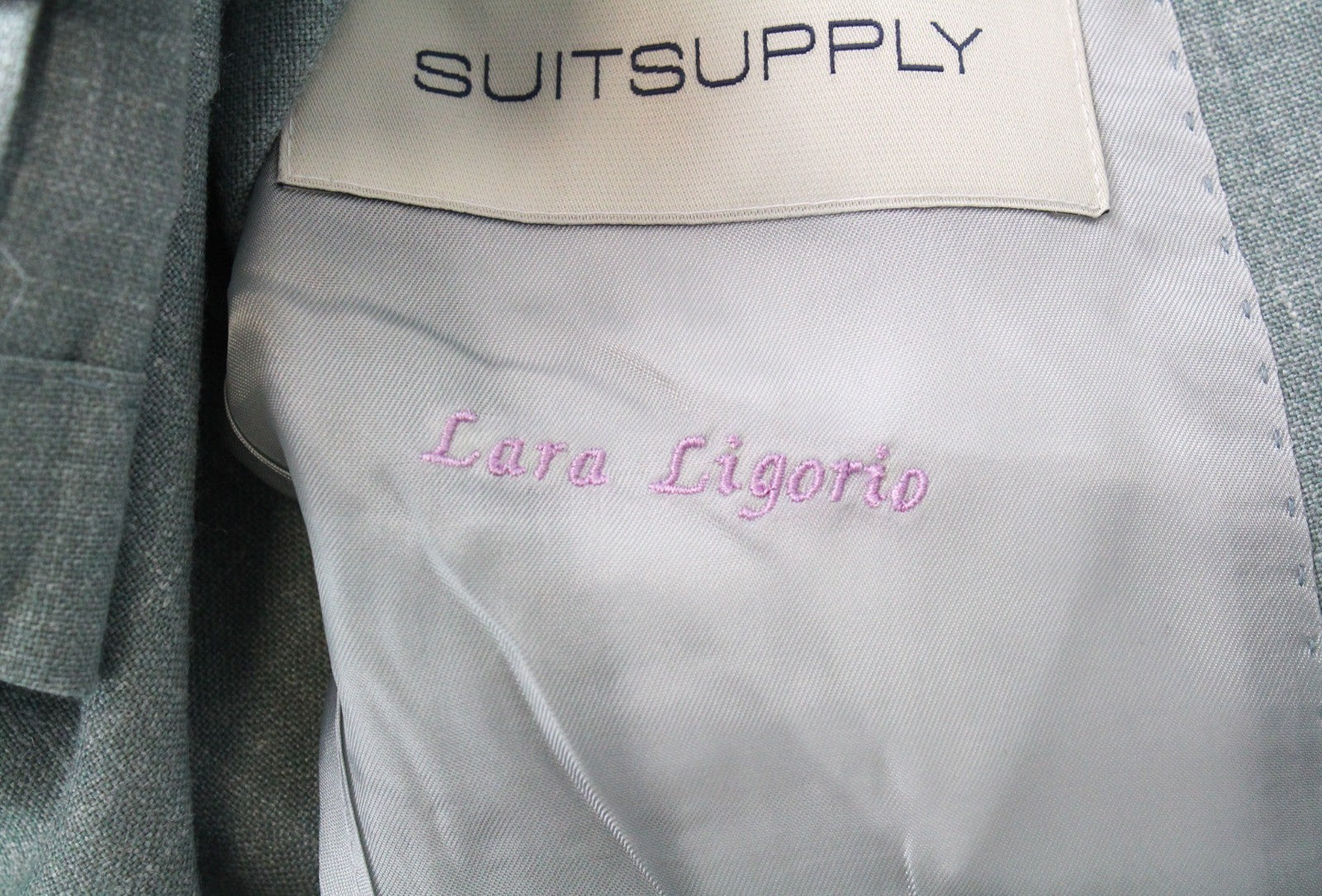 SUITSUPPLY La Spalla Men's Suit UK30R Double-Breasted Green Wool Silk Linen Set