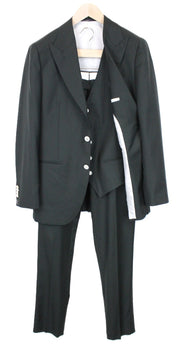 SUITSUPPLY La Spalla Men's Suit UK38R Single-Breast Green Wool Three-Piece Set