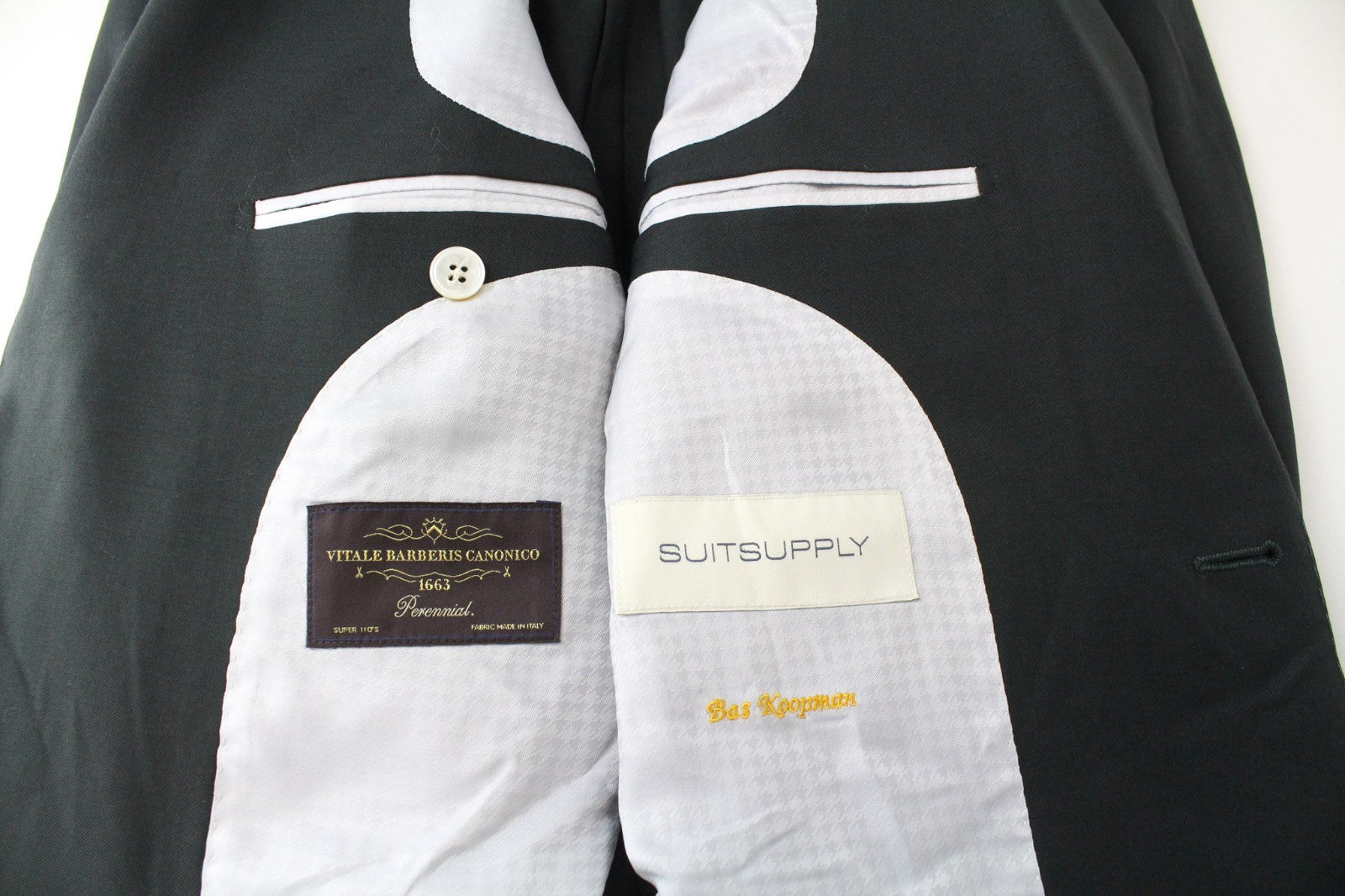 SUITSUPPLY La Spalla Men's Suit UK38R Single-Breast Green Wool Three-Piece Set