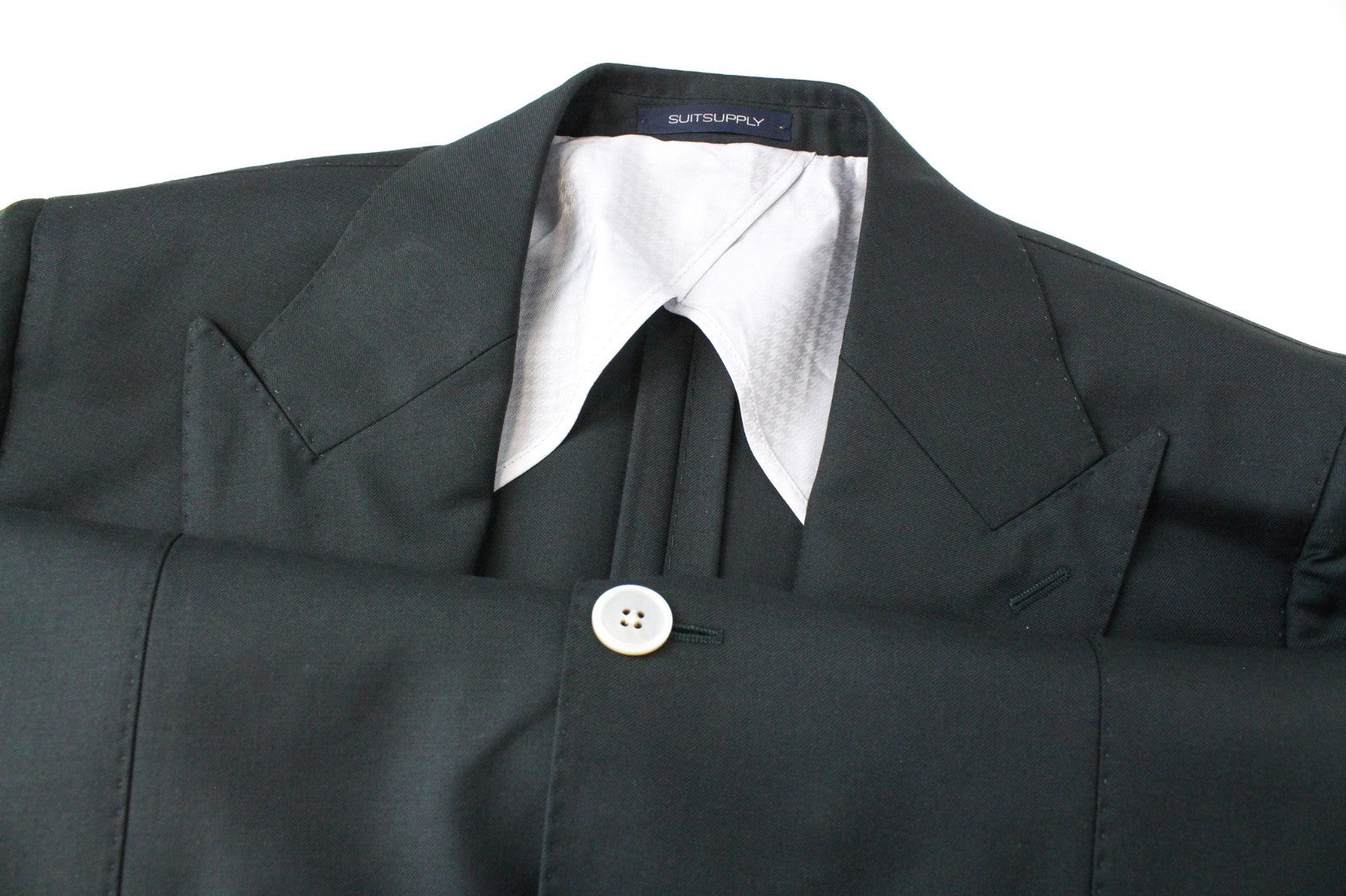 SUITSUPPLY La Spalla Men's Suit UK38R Single-Breast Green Wool Three-Piece Set