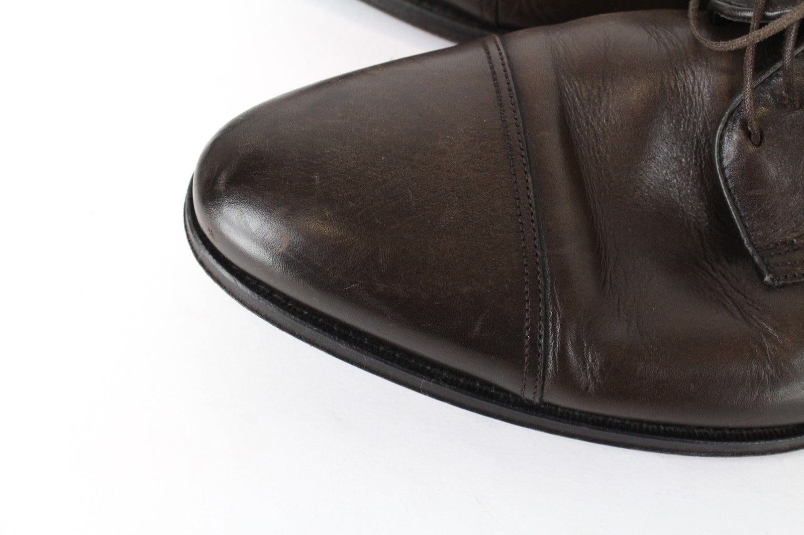 SUITSUPPLY Men's Formal Shoes EU43.5 Dark Brown Leather Lace-Up Classic Oxfords