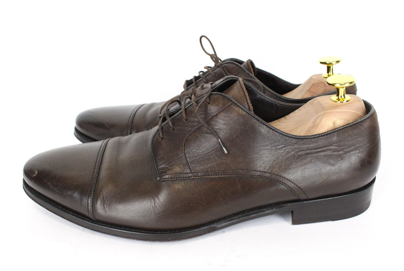 SUITSUPPLY Men's Formal Shoes EU43.5 Dark Brown Leather Lace-Up Classic Oxfords