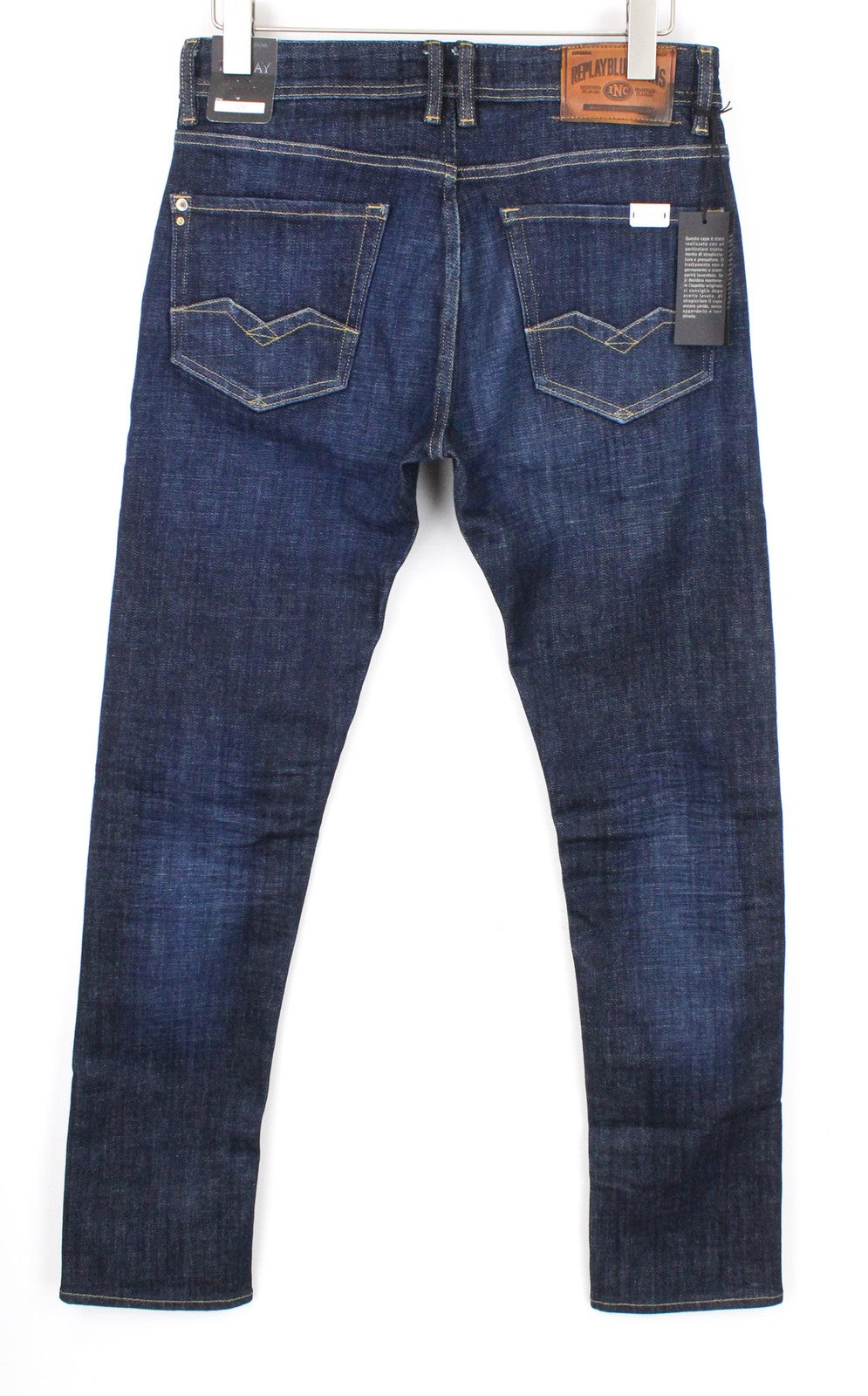 REPLAY Rob Men's Jeans W30/L34 Straight Tapered Blue Cotton Stretch Denim Fit