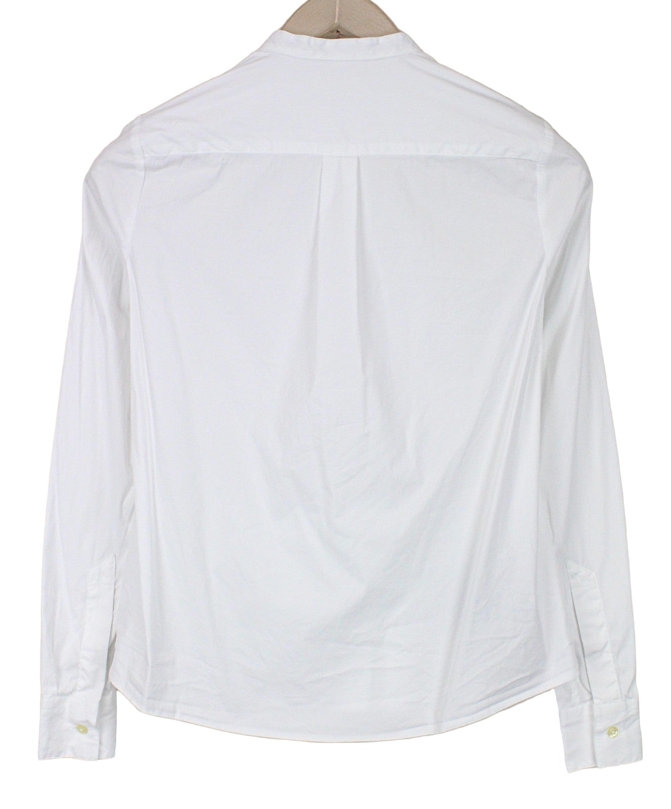 SUISTUDIO Annie Women's Shirt UK6R White Stretch Cotton Pleated Long Sleeves