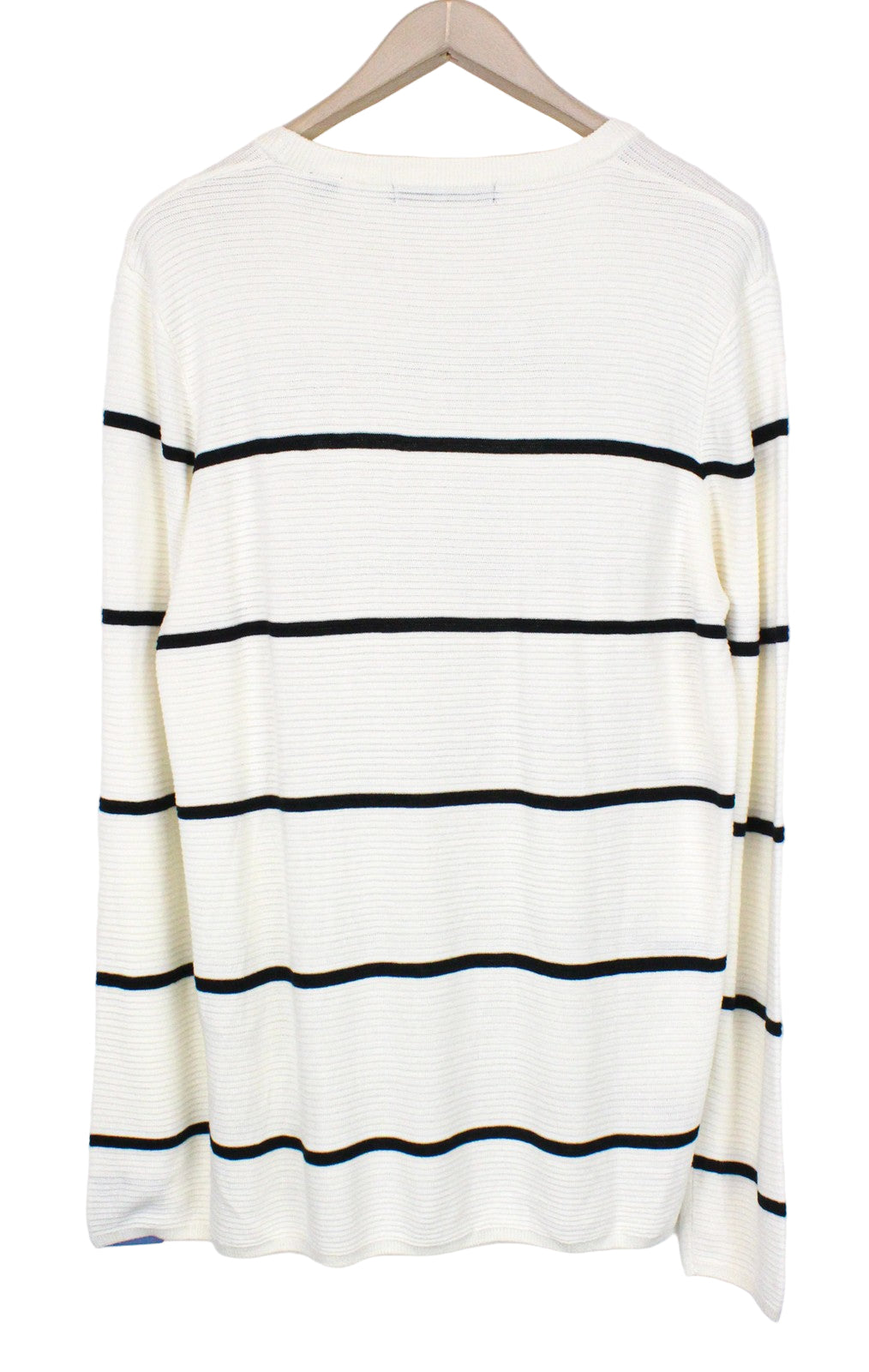 SCOTCH & SODA Ams Couture Men's Jumper L Off-White Tight Knit Striped Sweater