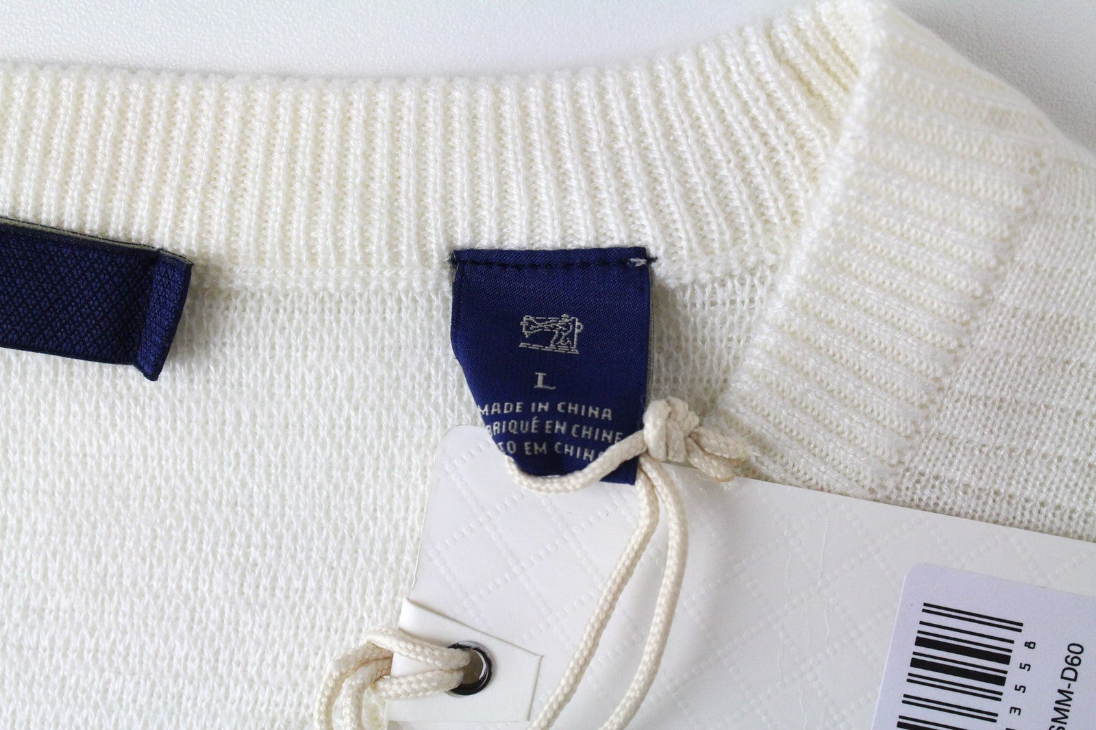 SCOTCH & SODA Ams Couture Men's Jumper L Off-White Tight Knit Striped Sweater