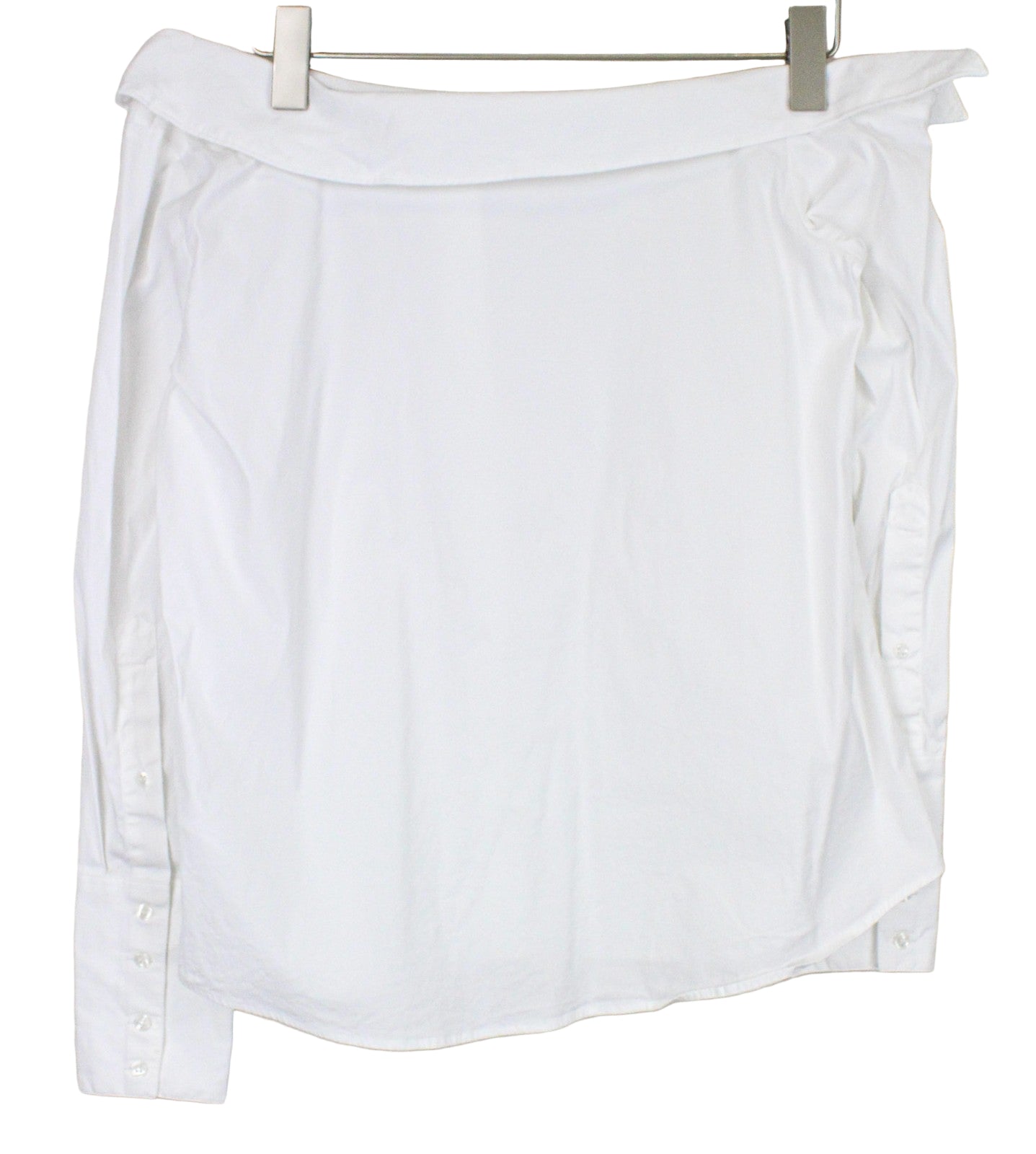 SUISTUDIO Bob Women's Shirt UK12 White Cotton Stretch Off-Shoulder Asymmetry