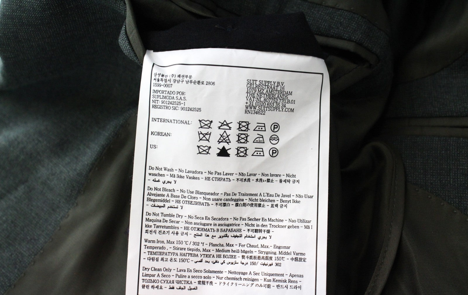 SUITSUPPLY La Spalla Men's Suit UK42L Single-Breast Green Pure Wool Two-Piece