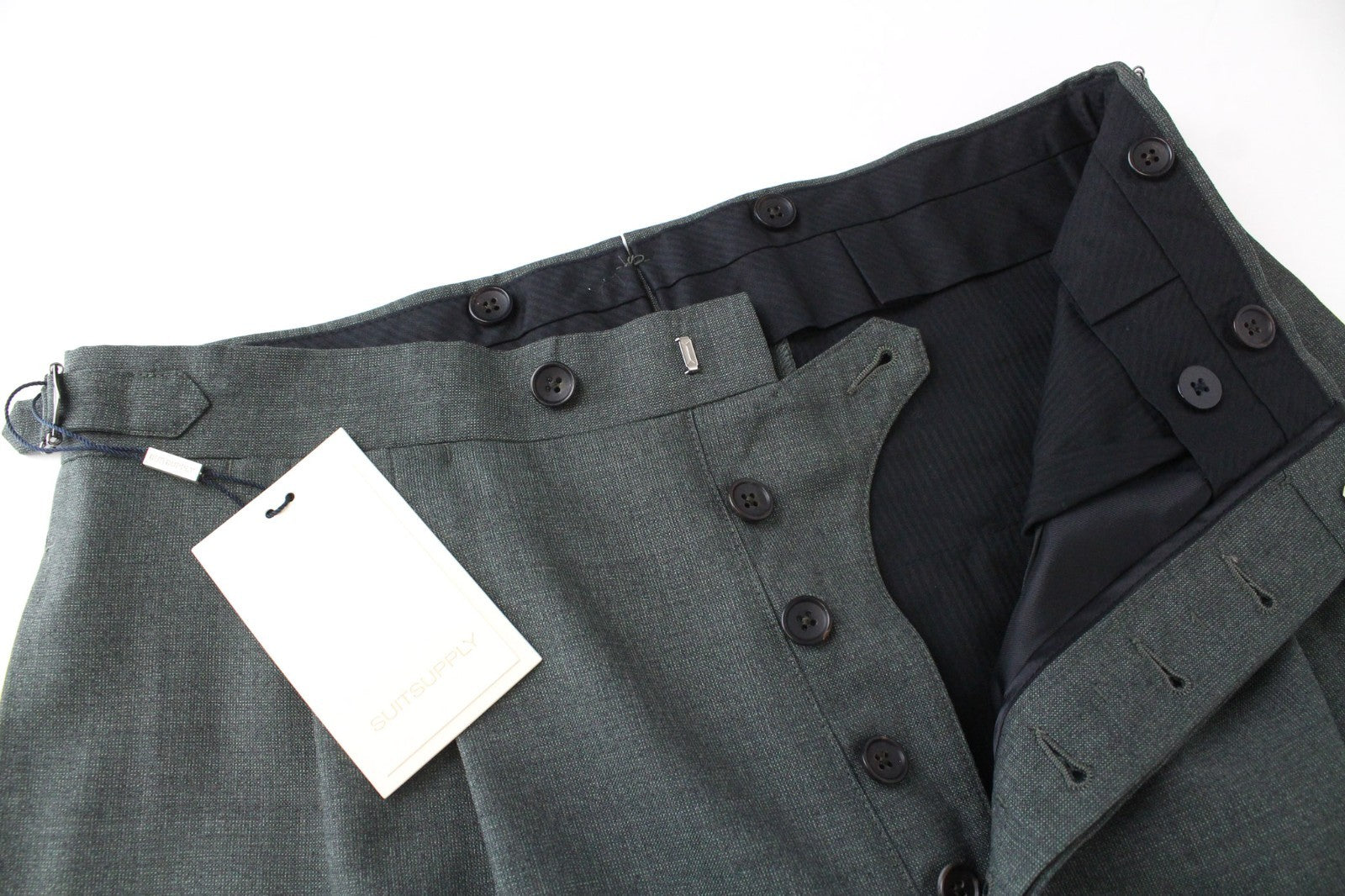 SUITSUPPLY La Spalla Men's Suit UK42L Single-Breast Green Pure Wool Two-Piece