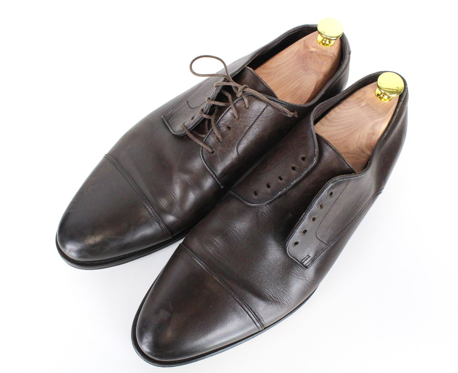 SUITSUPPLY Men's Formal Shoes EU44 Brown Leather Classic Low-Top Lace-Up Style