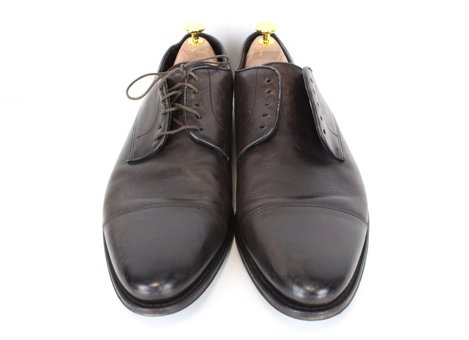 SUITSUPPLY Men's Formal Shoes EU44 Brown Leather Classic Low-Top Lace-Up Style