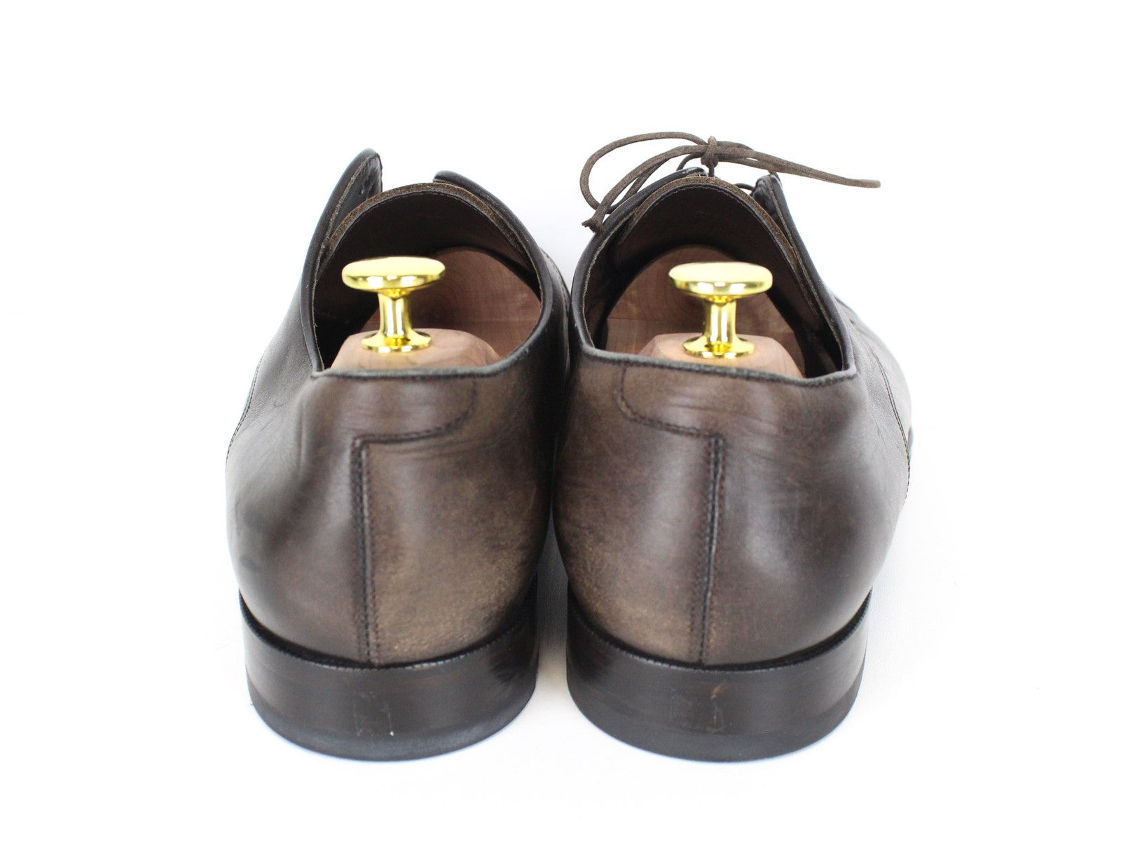 SUITSUPPLY Men's Formal Shoes EU44 Brown Leather Classic Low-Top Lace-Up Style