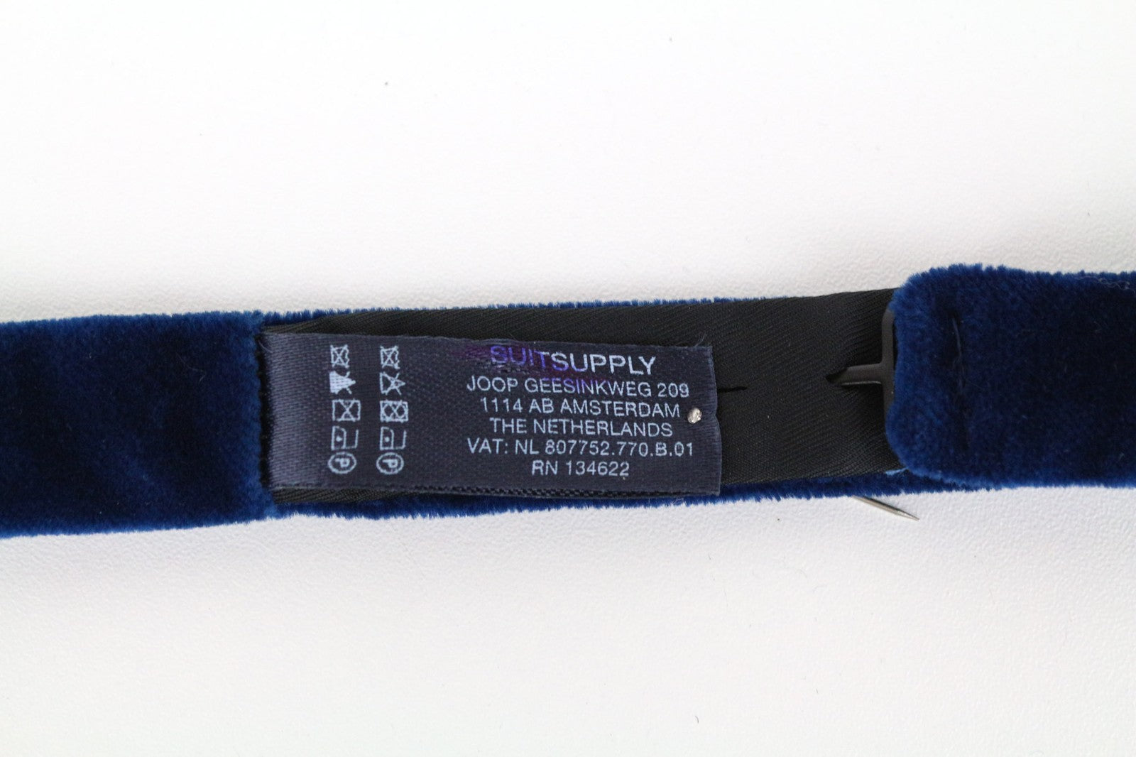 SUITSUPPLY Men's Tie ~93x7.4 cm Blue Velvet Pure Cotton Classic Butterfly Bow