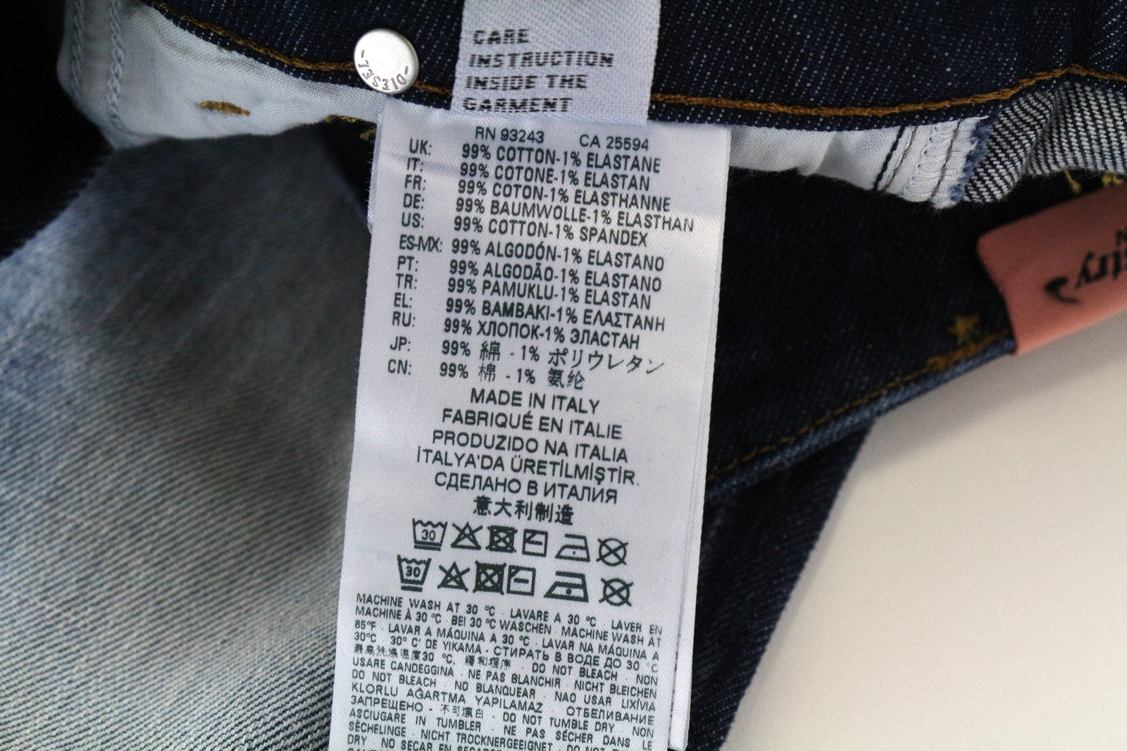 DIESEL D-Rifty 0092I Women's Jeans W23/L30 Slim Distressed Low Rise Blue Girls